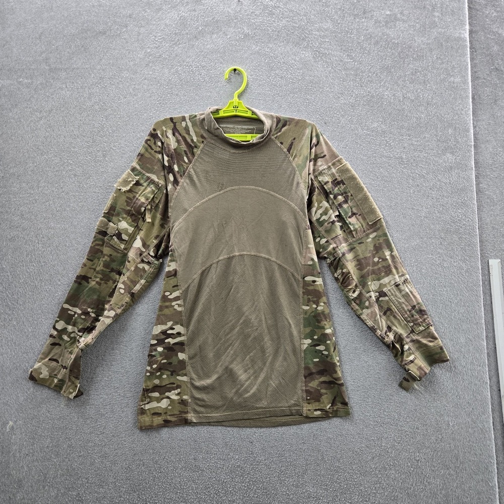 US Army Men Shirt M Green Camouflage Army Combat Shirt FR READ